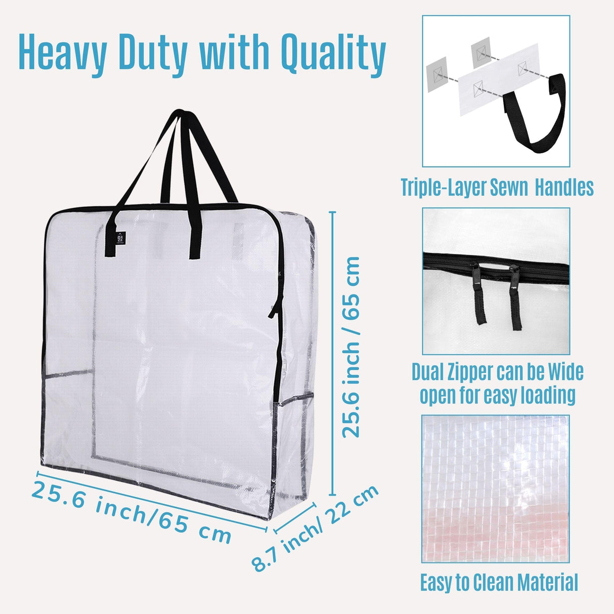 VENO 4 Pack Wreath Storage Bag, Summer, Christmas Decoration Garland Container, 30 Inch Clear Door Wreath Organizers, Moving Boxes, Packing Supplies for College (Square - 4 Pack) VENO