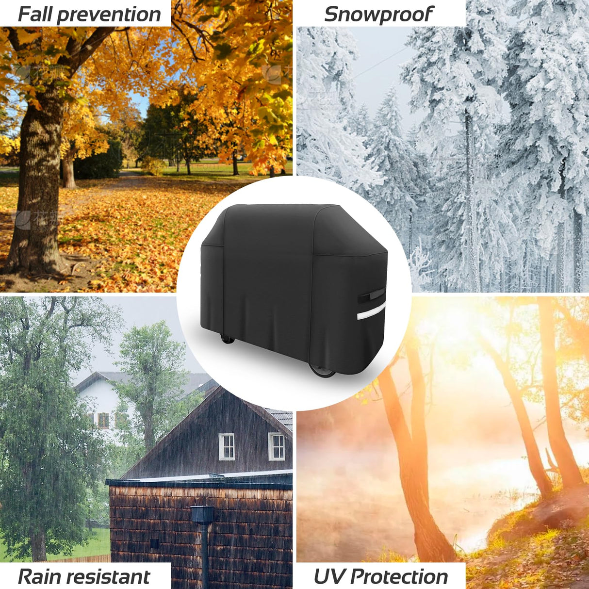 7130 Grill Cover for Weber Genesis II 3 Burner Grill & Genesis 300 Series Grills Waterproof, Windproof, Anti-UV Material Outdoor Fade Resistant BBQ Cover Compared to Weber 7130,58" Grill Cover AOREWTGGH