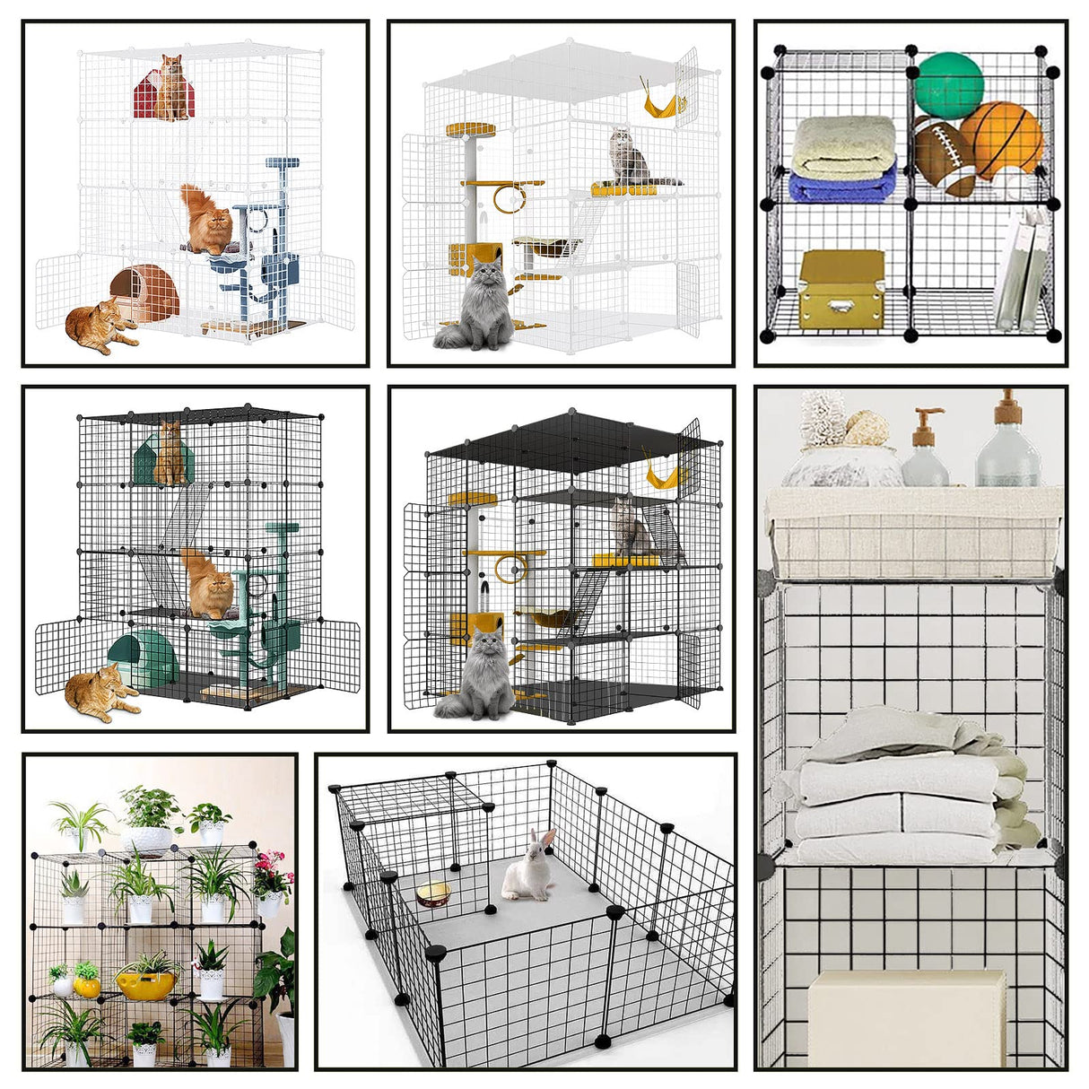 Large Cat Cage,Cat Cage Enclosure Indoor DIY Cat Playpen Detachable Metal Wire Kennels Crate Large Exercise Place Ideal, for 1-4 Cats,Ferret, Chinchilla, Rabbit, Small Animals Generic