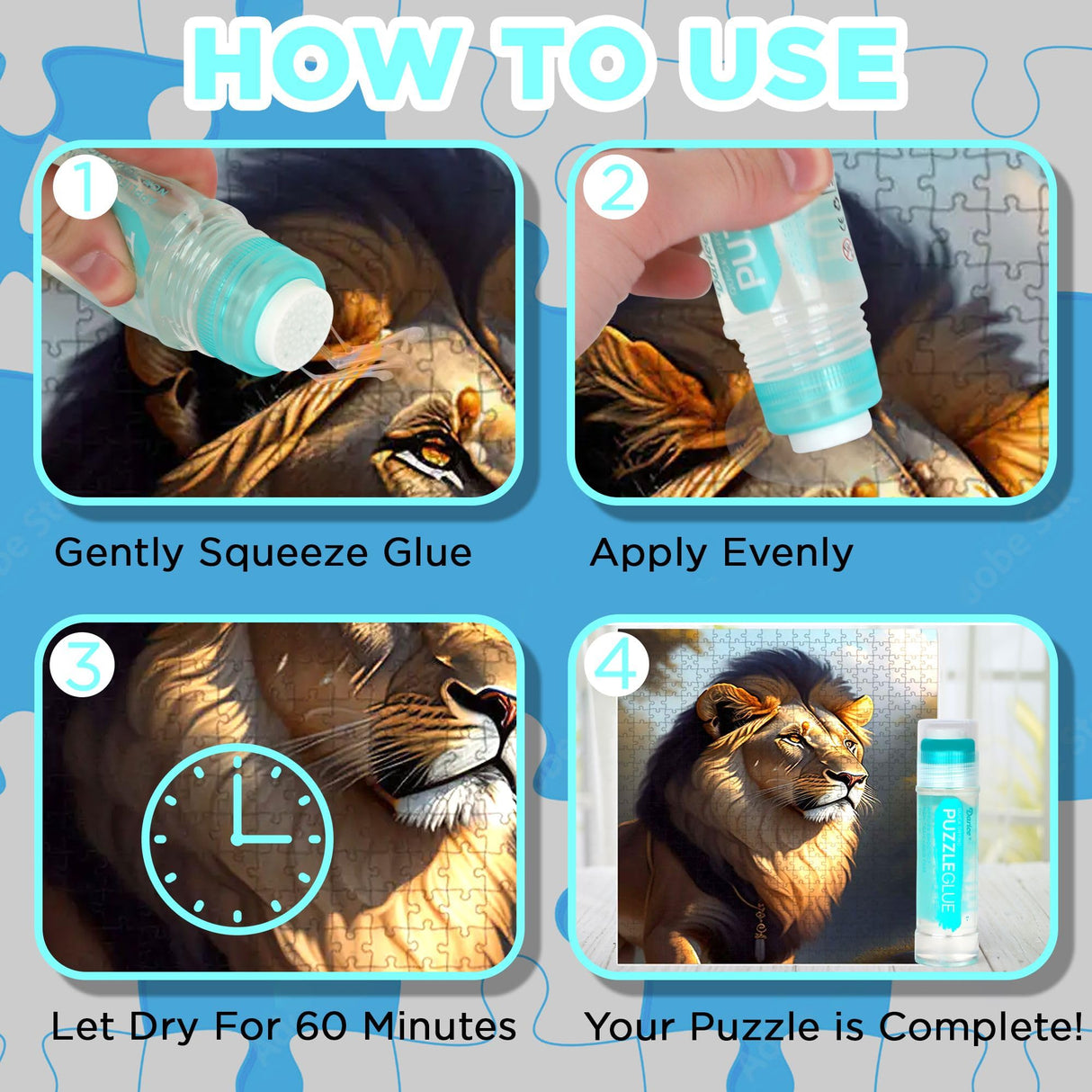 Darice Jigsaw Puzzle Glue Clear, Easy-On Applicator Head, Quick-Drying Pack of 2 Non-Toxic Jigsaw Puzzle Saver Glue for 1000/1500/3000 Piece Puzzles - 130ml X2 Bottle Darice