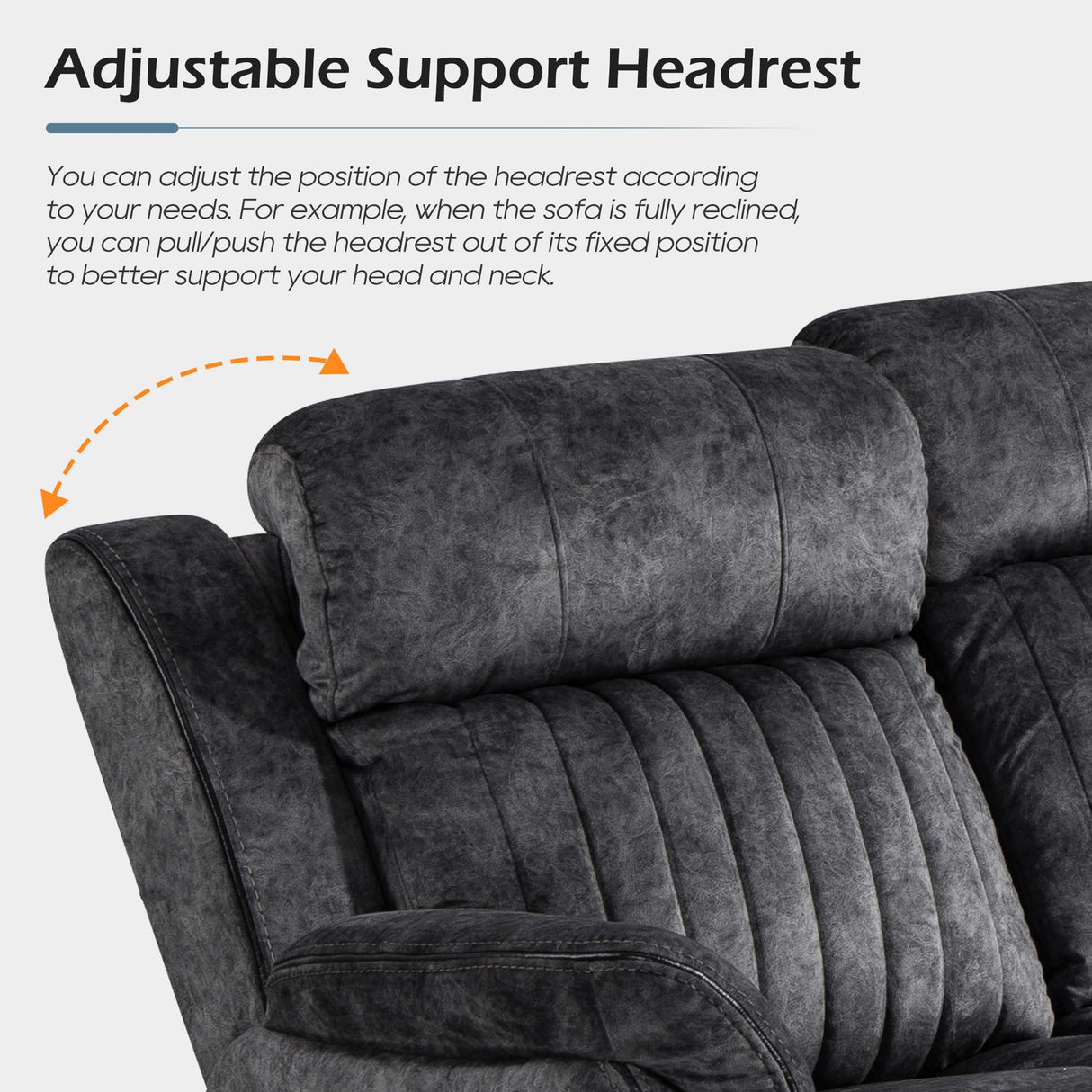 Consofa Zero Gravity Reclining Sofa Set, Power Recliner Living Room Set with Adjustable Headrest, Power Reclining Sofa and Loveseat Set with USB Port/Console/Cup Holders for Living Room(Grey) Consofa