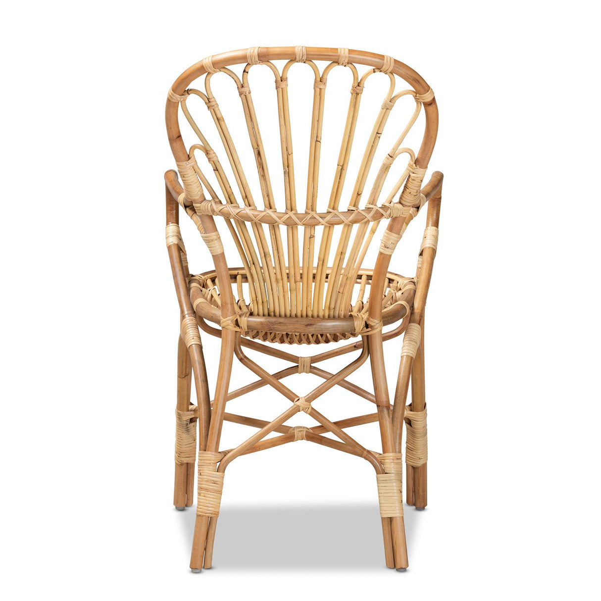 bali & pari Sheraton Modern and Contemporary Light Honey Rattan Dining Chair bali & pari