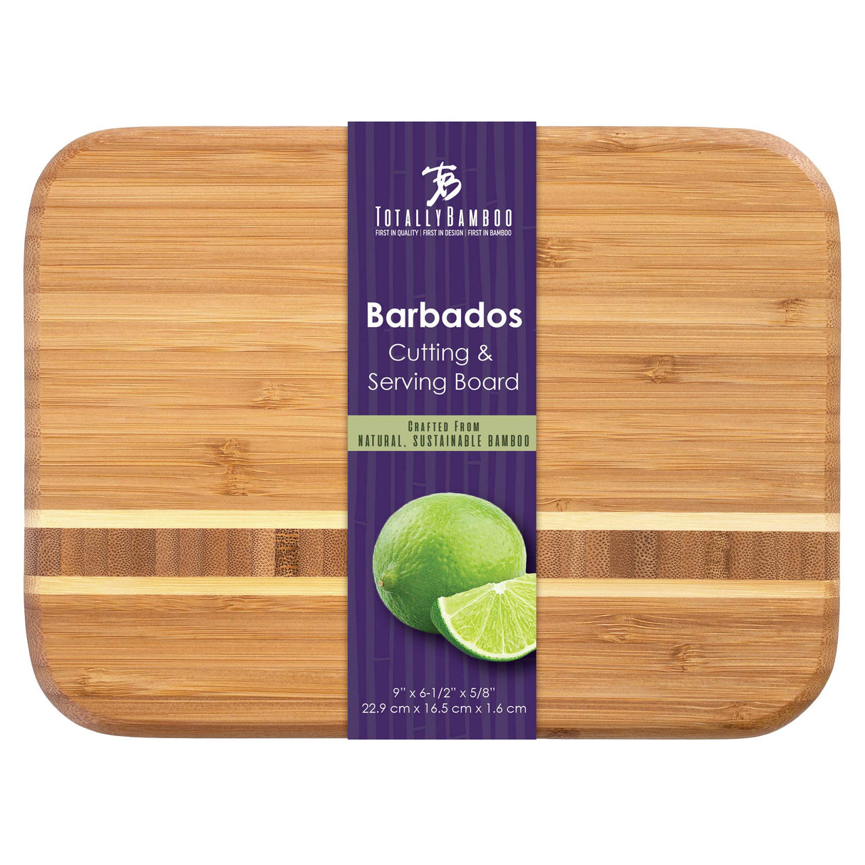 Totally Bamboo Barbados Bamboo Wood Cutting Board, 9" x 6.5" Totally Bamboo