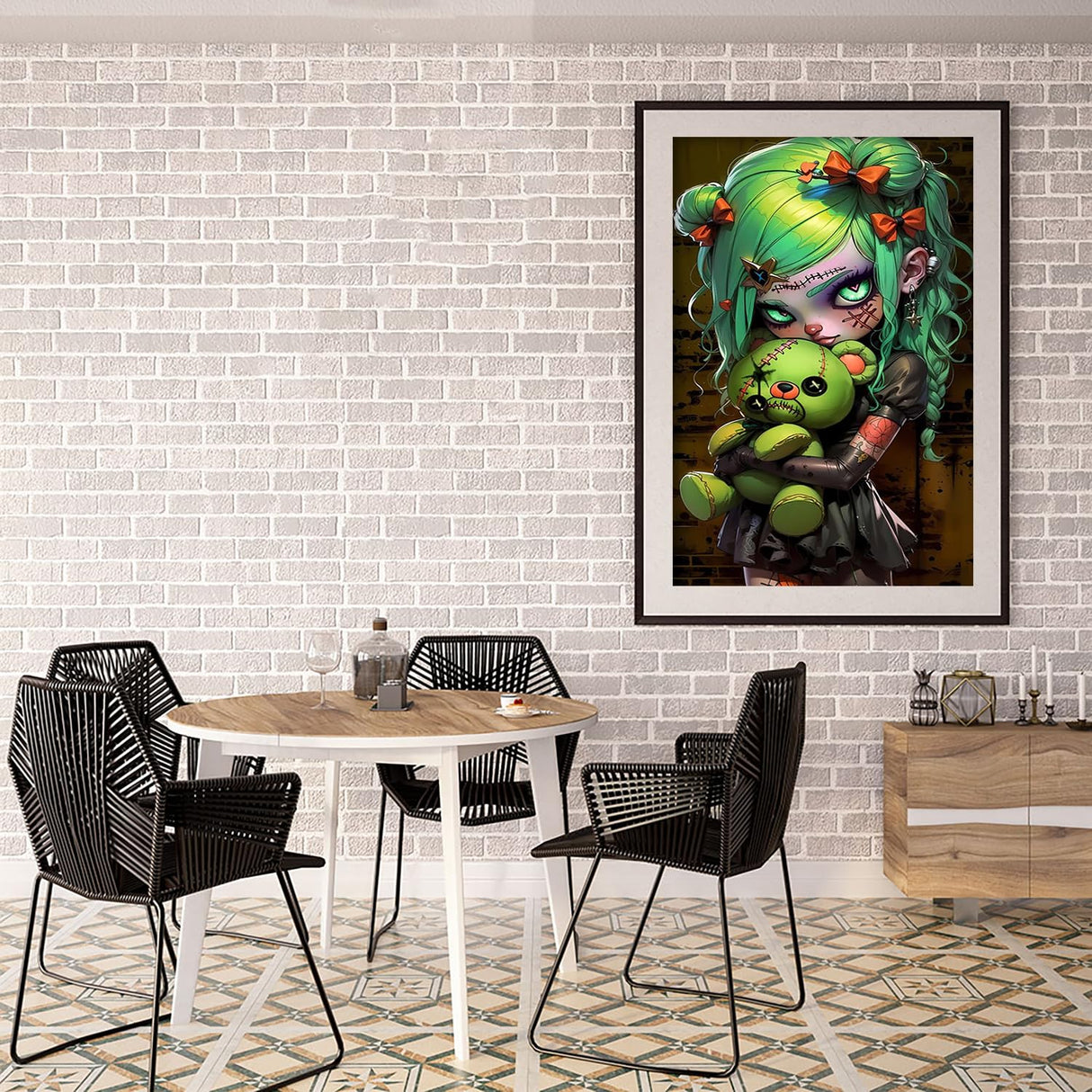 nekpiahu Gothic Diamond Art Kits for Adults,Diamond Painting Kits for Adults,DIY Round Full Drill Diamond Dot,5D Diamond Painting for Adults,Crystal Art Gem Art for Home Decor 12x16inch nekpiahu