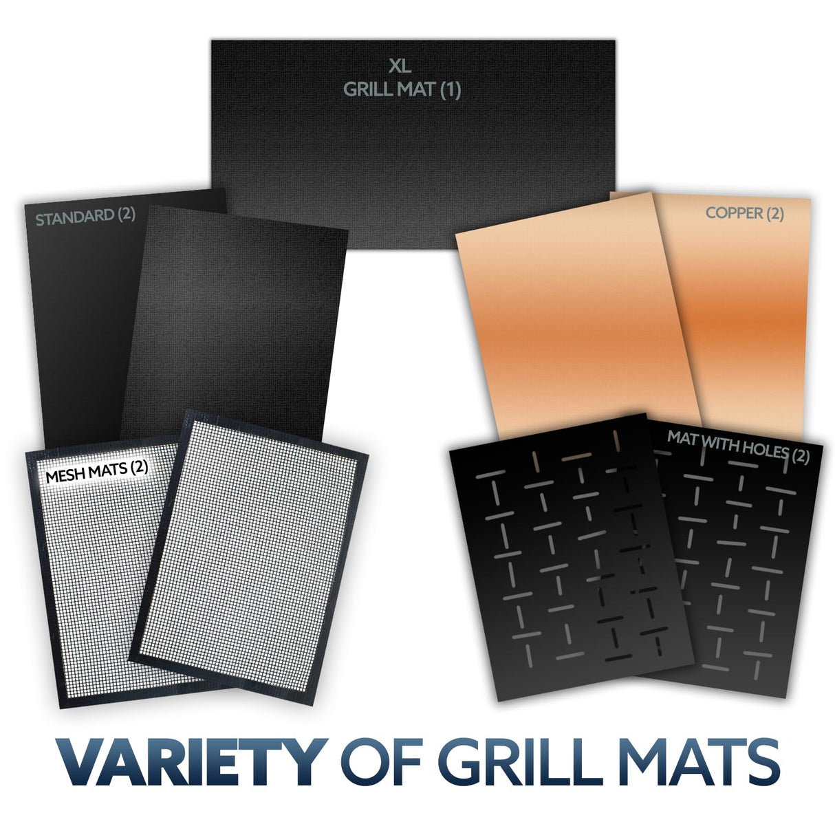 Kona Best BBQ Grill Mat - Heavy Duty 600 Degree Non-Stick Grill Mats Outdoor Grill | Premier BBQ Grill Accessories Nonstick Grill Matt (Set of 2) Engineered in The USA | 7-Year Warranty Kona