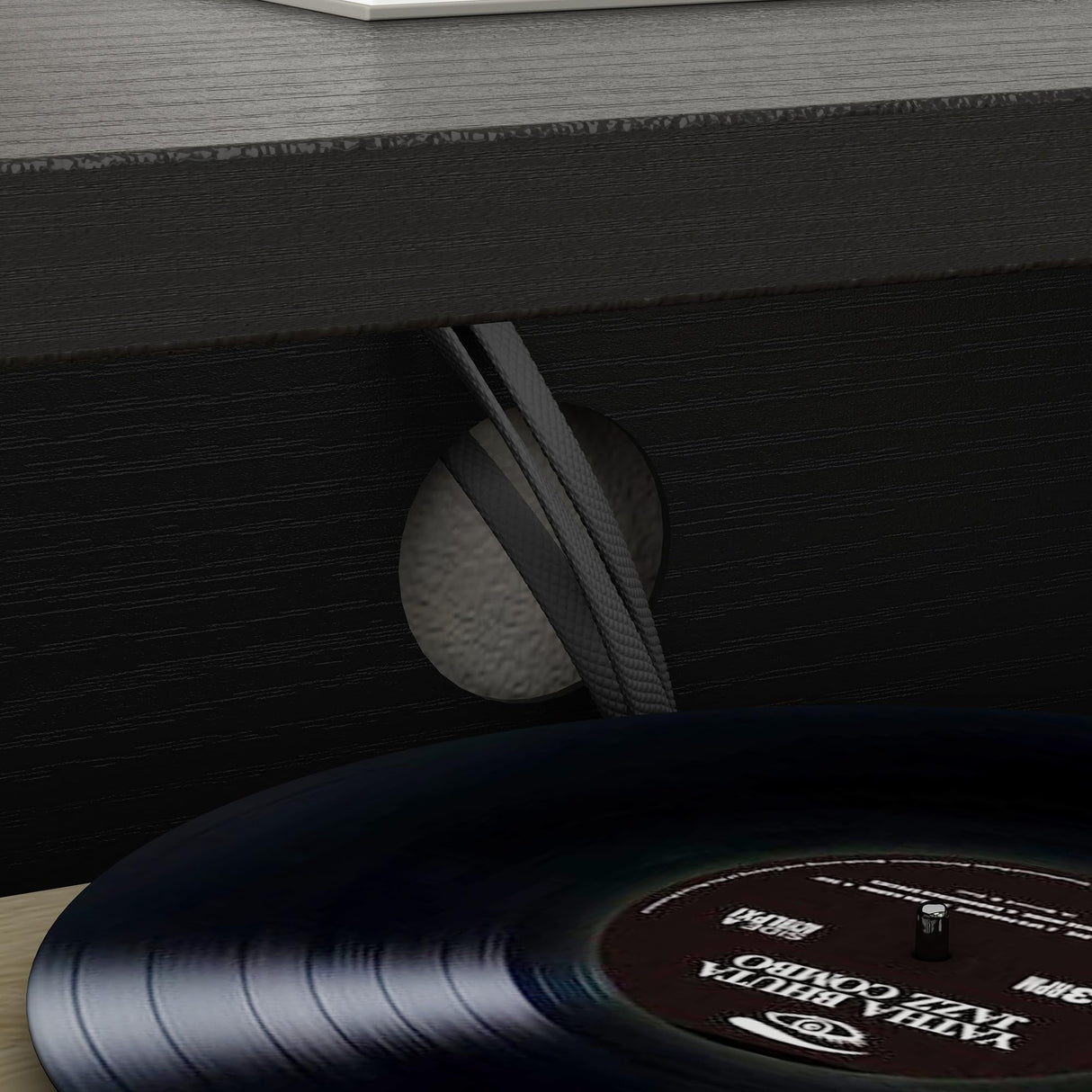 AIEGLE Modern TV Stand for 100+ Inch TVs, Entertainment Center with 2 Drawers & Shelves, Large Media Console Table TV Cabinet with Storage for Living Room, Black (94.5" W x 15" D x 12.4" H) AIEGLE