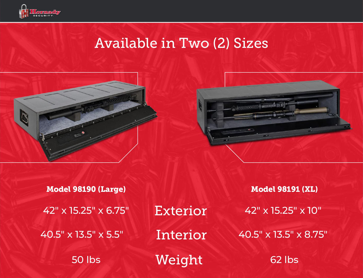 Hornady RAPiD Safe AR Gun Locker with RFID Touch Free Entry - Tamper Proof Gun Safe Perfect for Storing Gun Accessories, Rifles and Shotguns - Heavy Duty Rifle Gun Safe for Home and Vehicle - 98190 Hornady