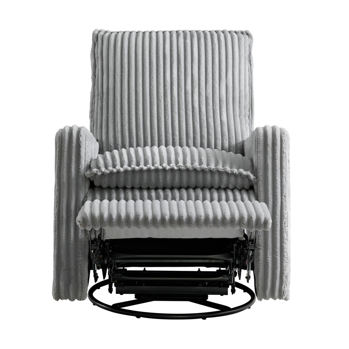 Oxford Baby Uptown Upholstered Swivel Glider and Recliner Nursery Chair - Corduroy, Ash Gray Oxford Baby
