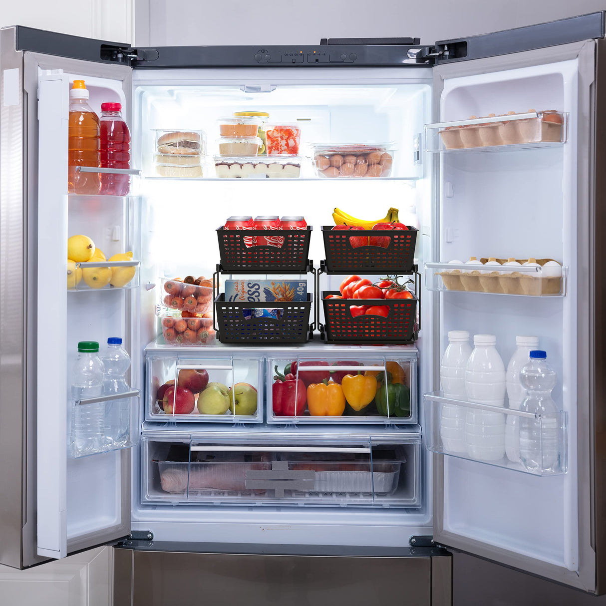 Simple Houseware 2 Tier Bathroom Organizer Tray Pull-Out Sliding Drawer/Under-Sink Storage, Black Simple Houseware