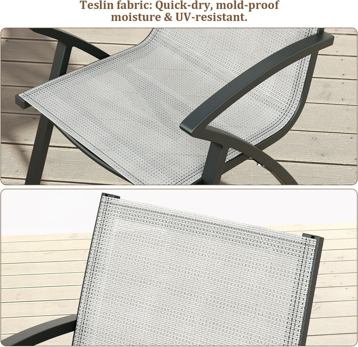 SLEKVERSA 9 Piece Outdoor Patio Dining Set with Umbrella Hole, Outdoor Dining Set with 71" Aluminum Table & Aluminum Sling Back Chair, Outdoor Patio Furniture Sets for 8 People (9 Piece) SLEKVERSA