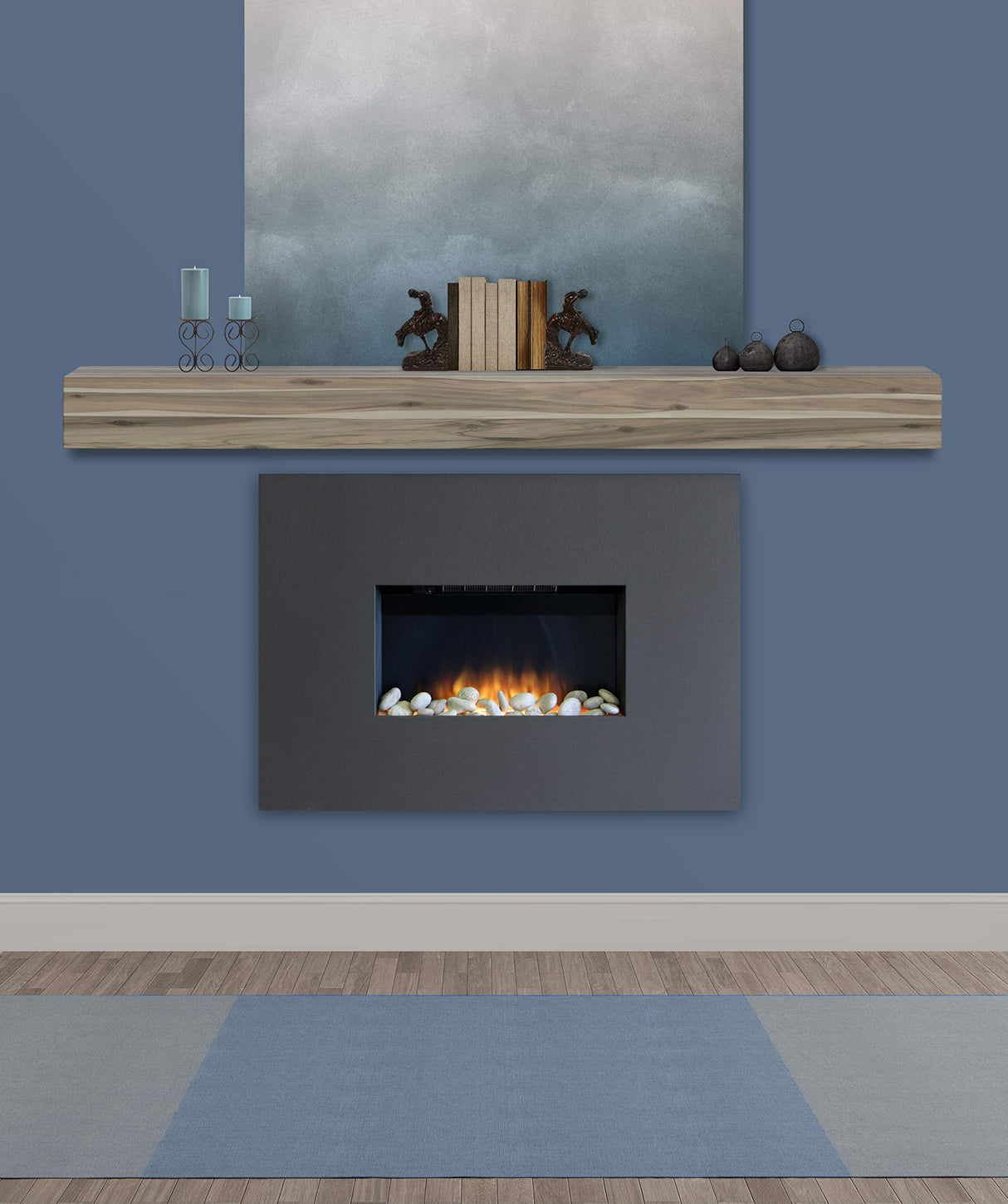 Pearl Mantels 492-72-WEATHER Acacia Wood Fireplace Mantel Shelf, 72", Weathered Finish Pearl Mantels