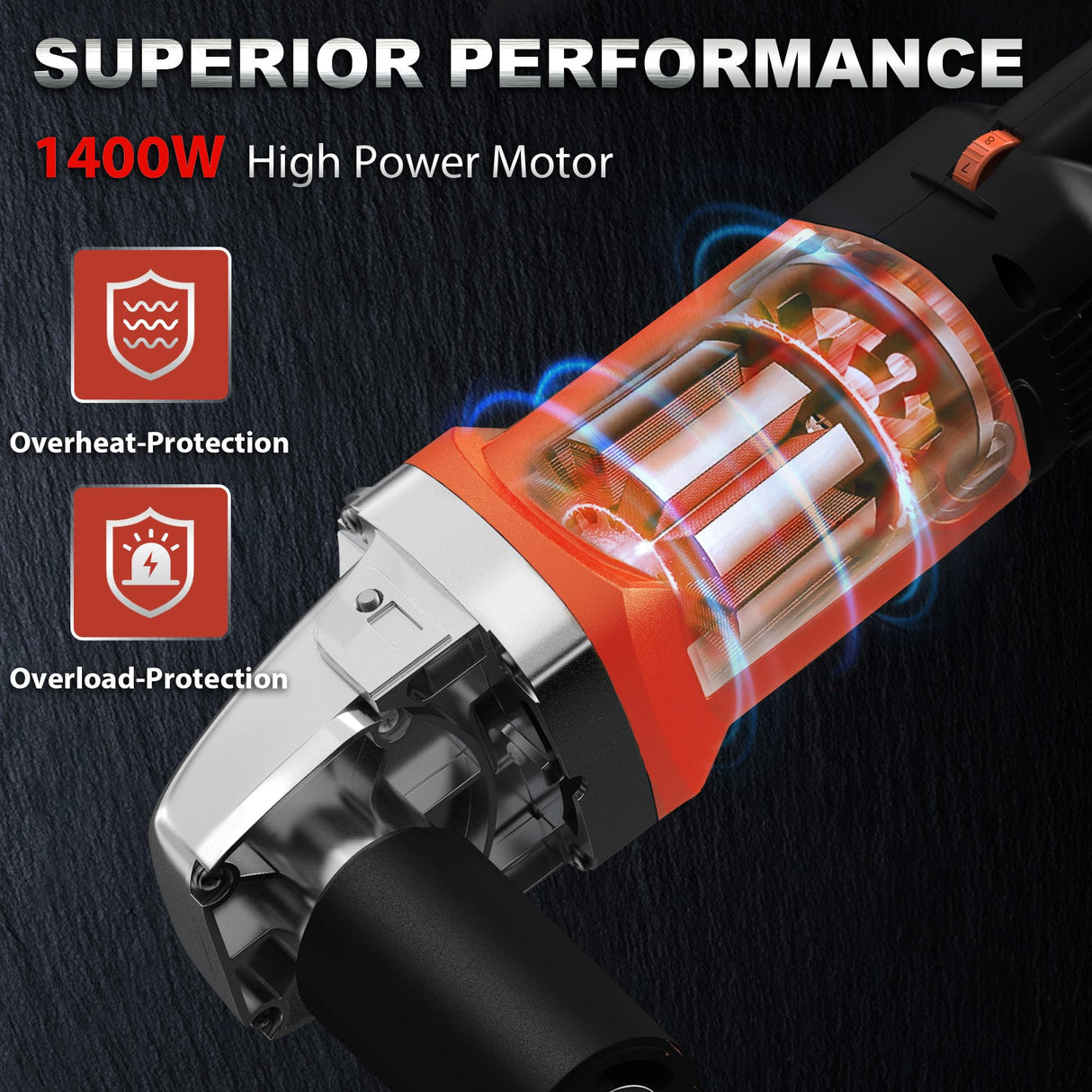 Surface Conditioning Tool 1400W, Burnishing Polishing Machine with 8 Variable Speed, Electric Handheld Stainless Steel Polisher Set, Metal Burnishing Machine Kit with Burnishing Wheel, Red GEVEELIFE