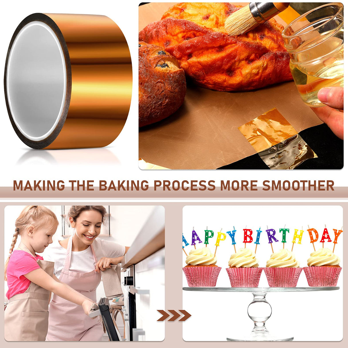 2 Rolls Heat Tape 50 mm x 108 ft High Temperature Polyimide Tape, 500 Fahrenheit Degree Heat Resisitant Heat Transfer Tape Adhesive Tape for Soldering, Electrical, Masking, 3D Printer Application Outus