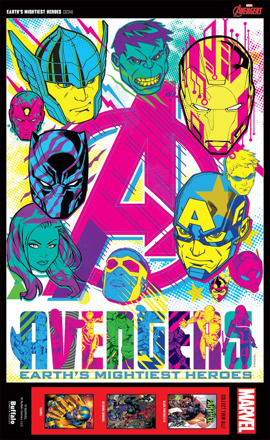 Buffalo Games - Marvel - Earth's Mightiest Heroes - 500 Piece Jigsaw Puzzle for Adults -Challenging Puzzle Perfect for Game Nights - Finished Size is 21.25 x 15.00 Buffalo Games