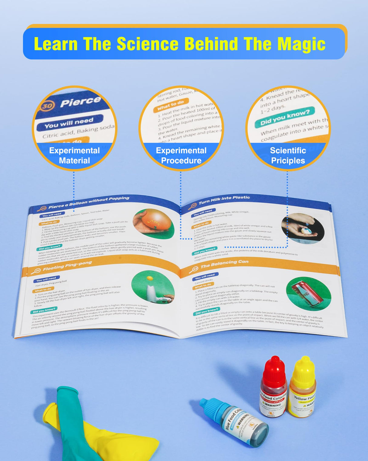 60+ Science Experiment Kit for Kids Ages 5-6-7-8, STEM Educational Science Gifts for Kids, First Science Kit for Boys Girl Birthday melican