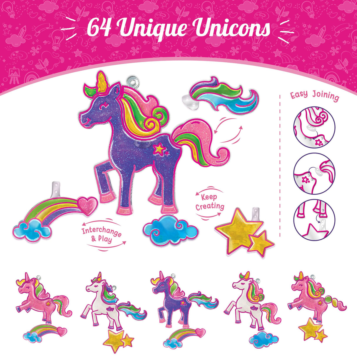 Imagimake Window Art Princess & Unicorn | Suncatcher Kit | Unicorn Toys for Girls Age 5-8 | Craft Kits for Ages 8-12 | Gifts for 5 Year Old Girls | Princess Toys Imagimake
