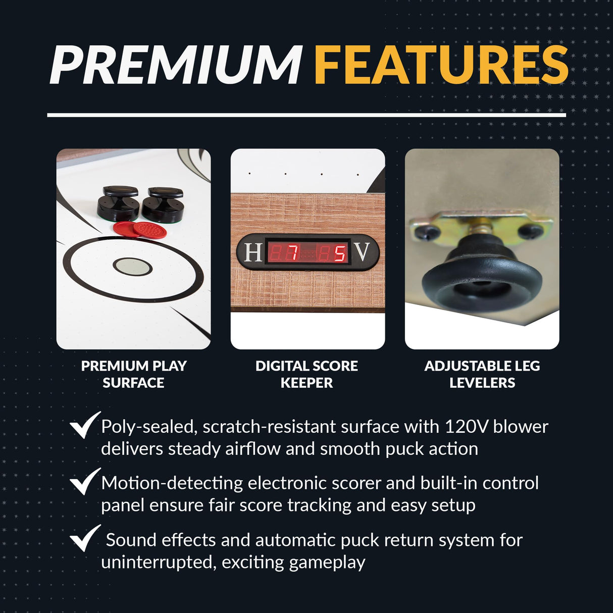 Hathaway Driftwood 7 Ft Air Hockey Table for Home Game Room - with Table Tennis Top, Dining Surface, Electronic Scorer, Two Storage Benches, High-Output Blower, Strikers & Pucks - Driftwood Finish Hathaway