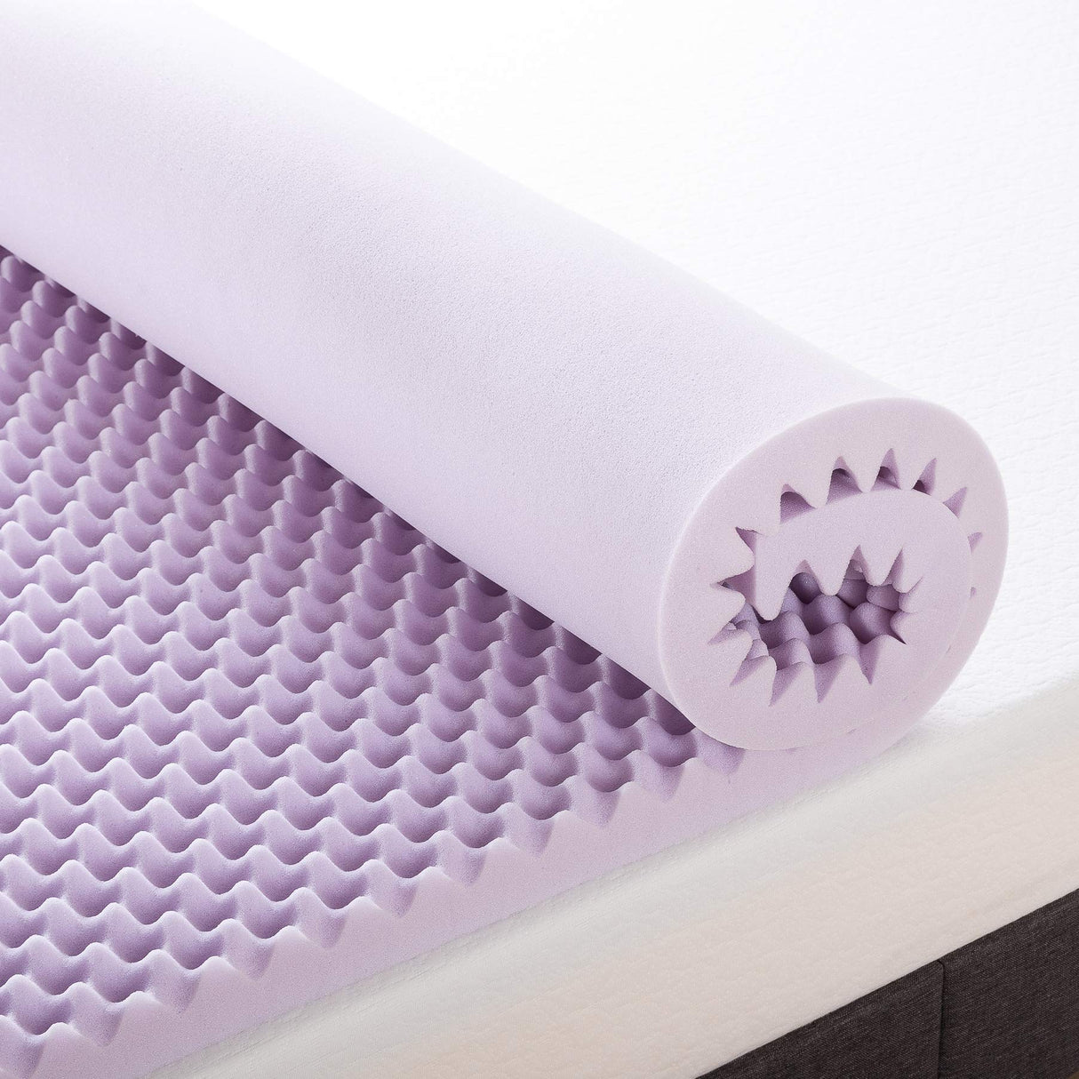 Best Price Mattress 2 Inch Egg Crate Memory Foam Mattress Topper with Soothing Lavender Infusion, CertiPUR-US Certified, Dorm Essentials, Full Best Price Mattress
