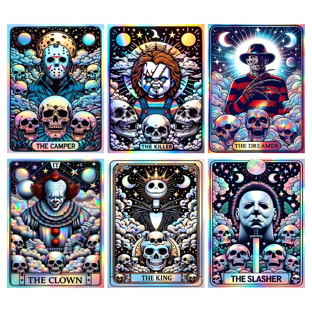 6 Packs Halloween Diamond Painting Kits for Adults, DIY Horror Diamond Art Kits for Beginners, 5D Full Drill Crystal Arts and Crafts Gem Art Painting Kits for Home Wall Decor Festival Gift (30*40cm) LWZAYS