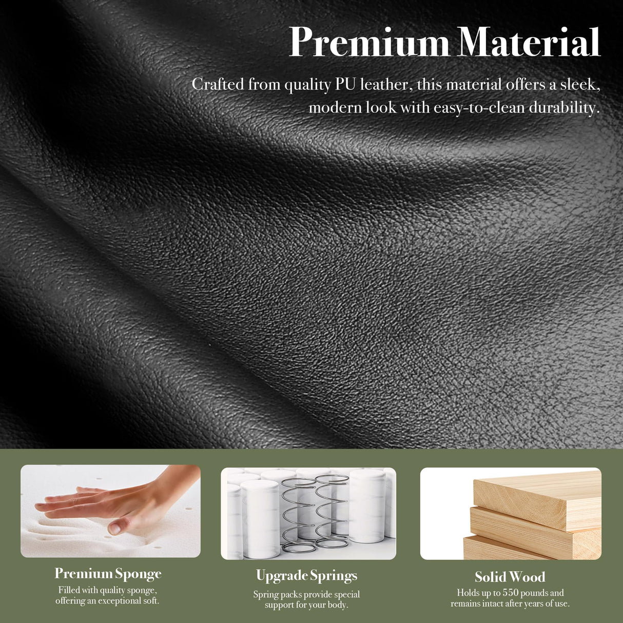 CHYMSUN 57” W Loveseat Sofa, Small Black Faux Leather Couch w/USB Charging Ports, Mid Century Modern Tufted Love Seat Couches, Mini Office Sofa Couch for Small Spaces, Bedroom, Living Room, Apartment CHYMSUN