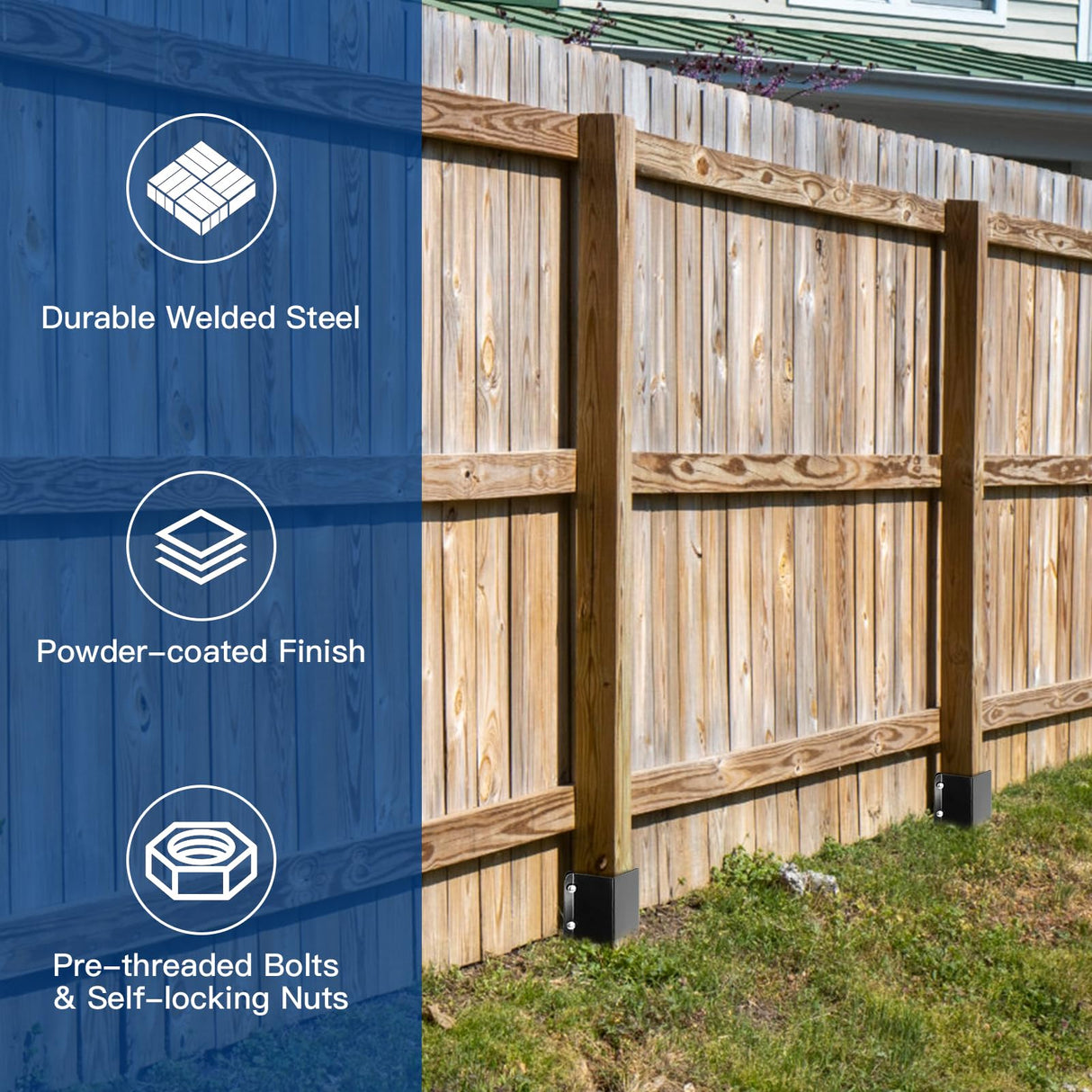 TIyneayle 6 Pack 4x4 Fence Post Anchor Ground Spike Mailbox Fence Post Spikes Stakes TIyneayle