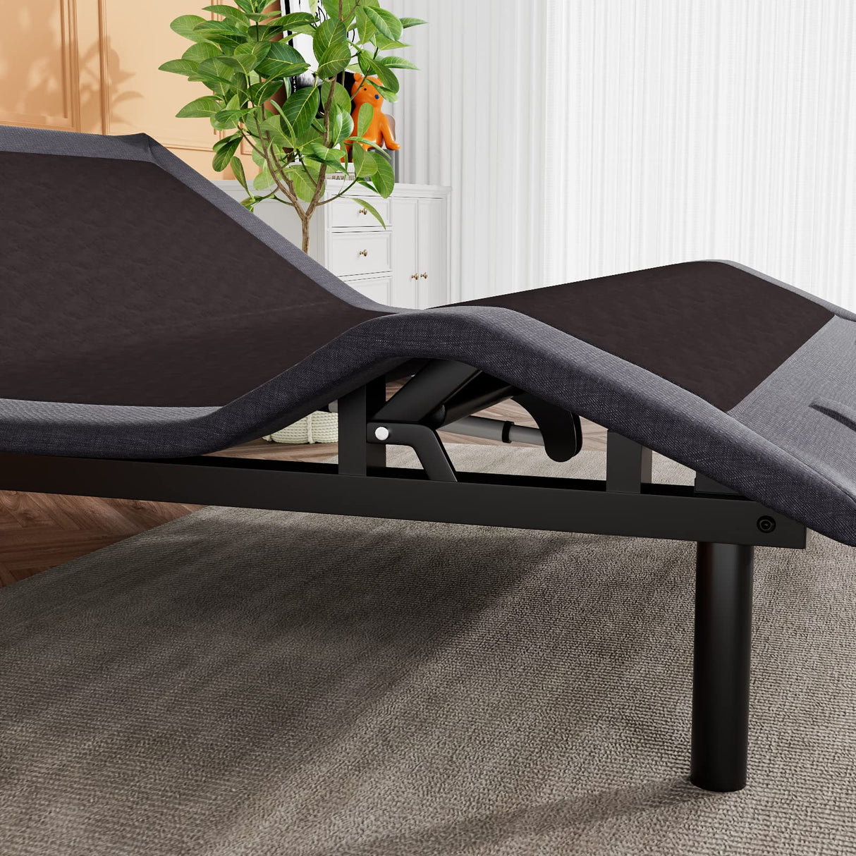 SHA CERLIN Electric Adjustable Bed Base, Ergonomic Basic King Size Bed Frame with Upgraded Motors and Wireless Remote Control, Independent Head and Foot Incline, Assembly Required SHA CERLIN