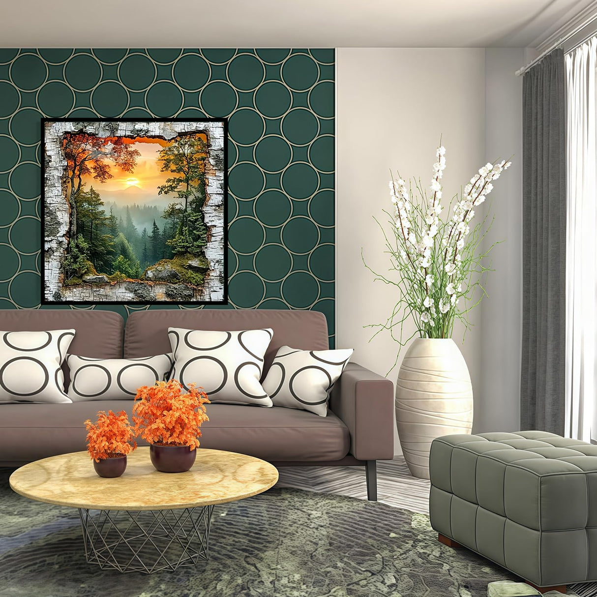 CHWGLFGG 5D Diamond Art Kits for Adults Beginners, Forest Landscape Diamond Painting Kits, DIY Full Round Drill Paint by Diamonds Dot Gem Art for Adults, Home Wall Decor 13.7X 13.7 Inch CHWGLFGG