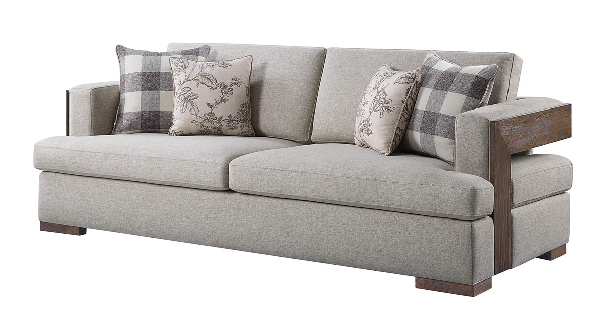 Acme Furniture Niamey Sofa, Fabric and Cherry Acme