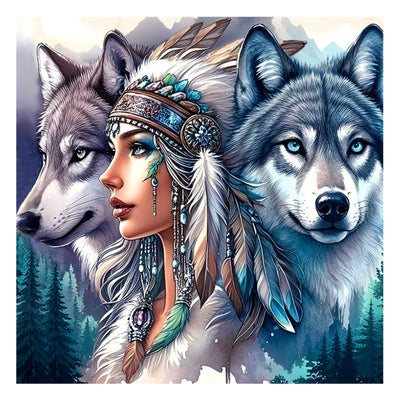 AMORARS 5D Diamond Painting Kit for Adults, Wolf Diamond Art Beginners - DIY Full Diamond Dot Gem Art Paintings, Suitable Gifts, and Home Decoration Crafts, 12x12Inch