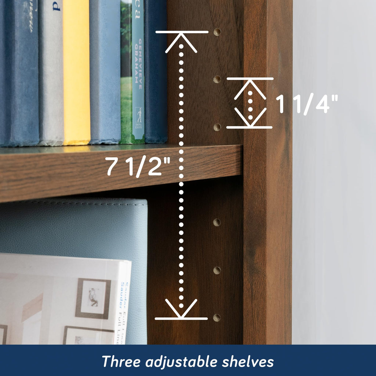 Sauder Select 5-Shelf Bookcase, in a Grand Walnut Finish Sauder