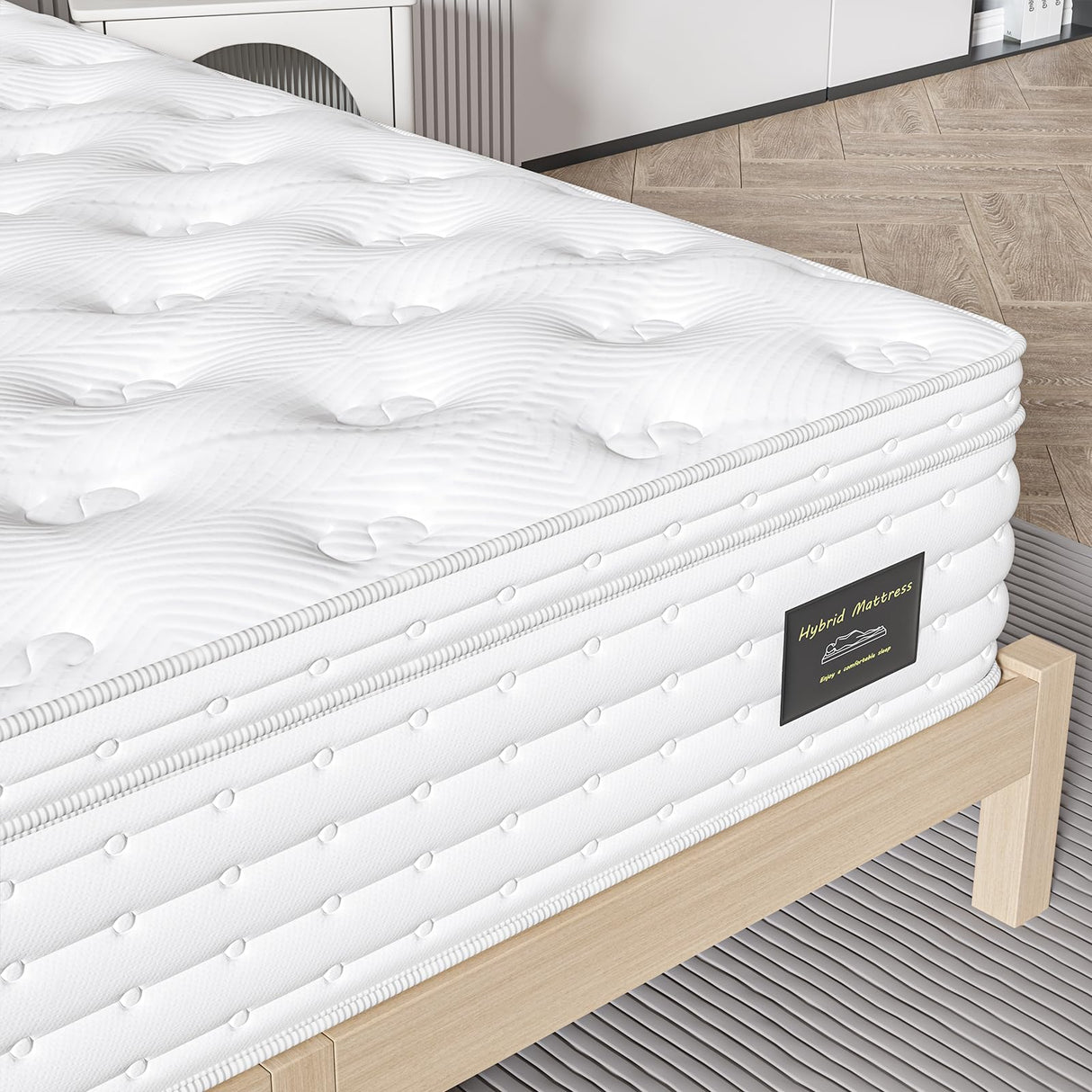 Queen Mattress, 12 Inch Queen Hybrid Mattress in a Box with Memory Foam and Individual Pocket Spring, Medium Firm for Pressure Relief and Motion Isolating, CertiPUR-US Certified UniPon