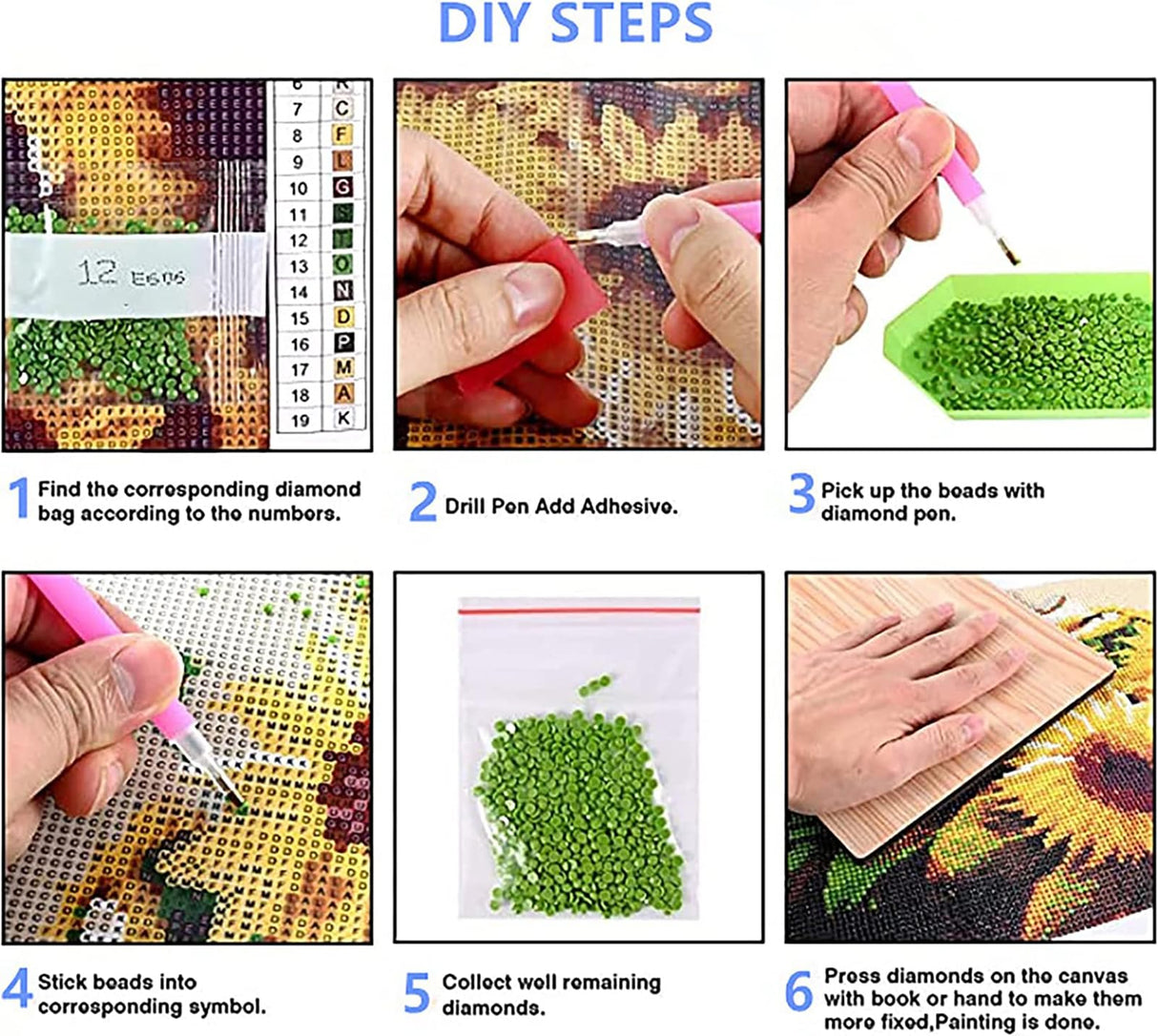 GemZono Diamond Painting Kits for Adults, Flower 5D Diamond Art Kits for Beginner DIY Full Drill Diamond Dots Crystal Craft Kits for Home Wall Decor Gifts 11.8x15.7 inch GemZono