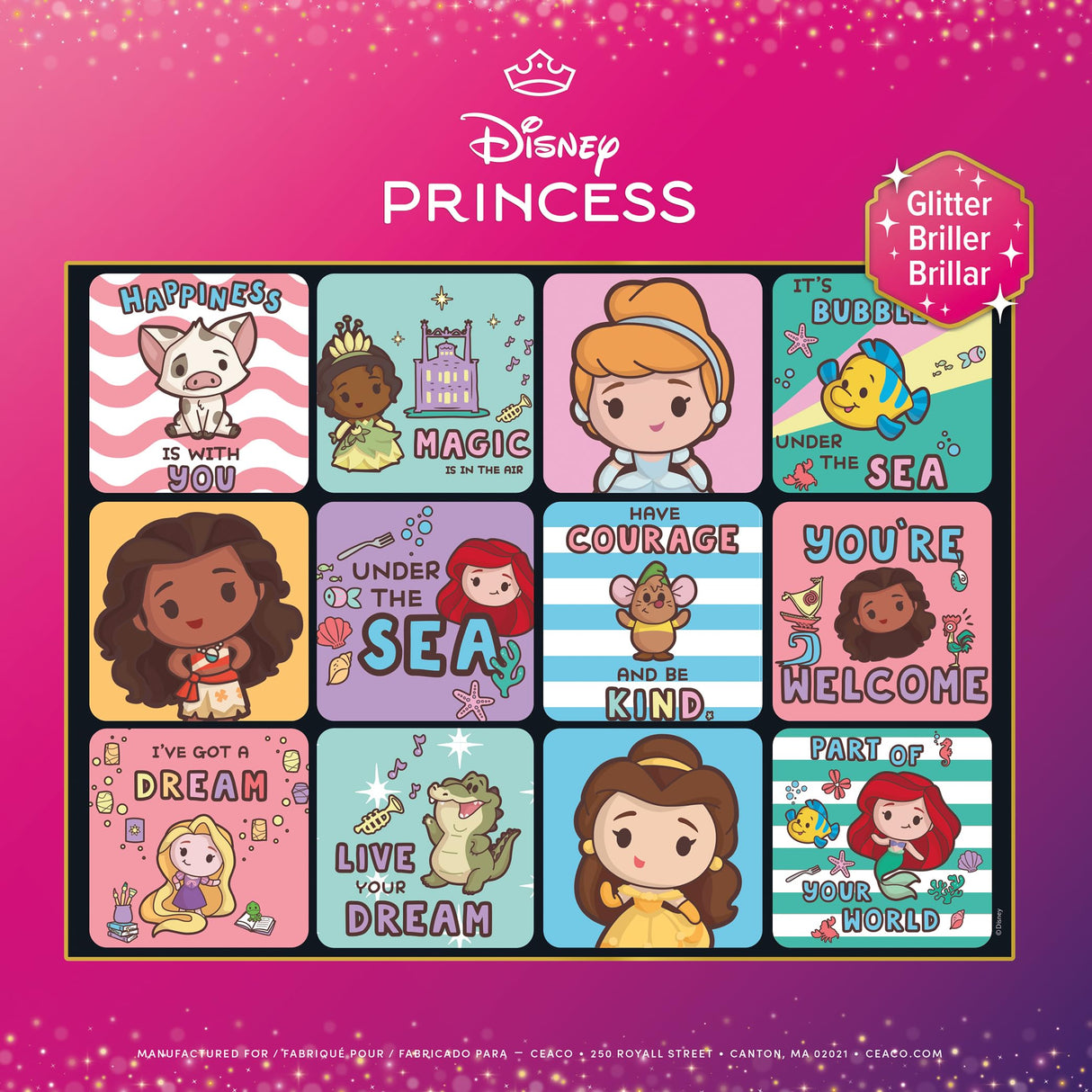 Ceaco - Disney - Princess Collage - Glitter Puzzle - 100 Piece Jigsaw Puzzle Ceaco