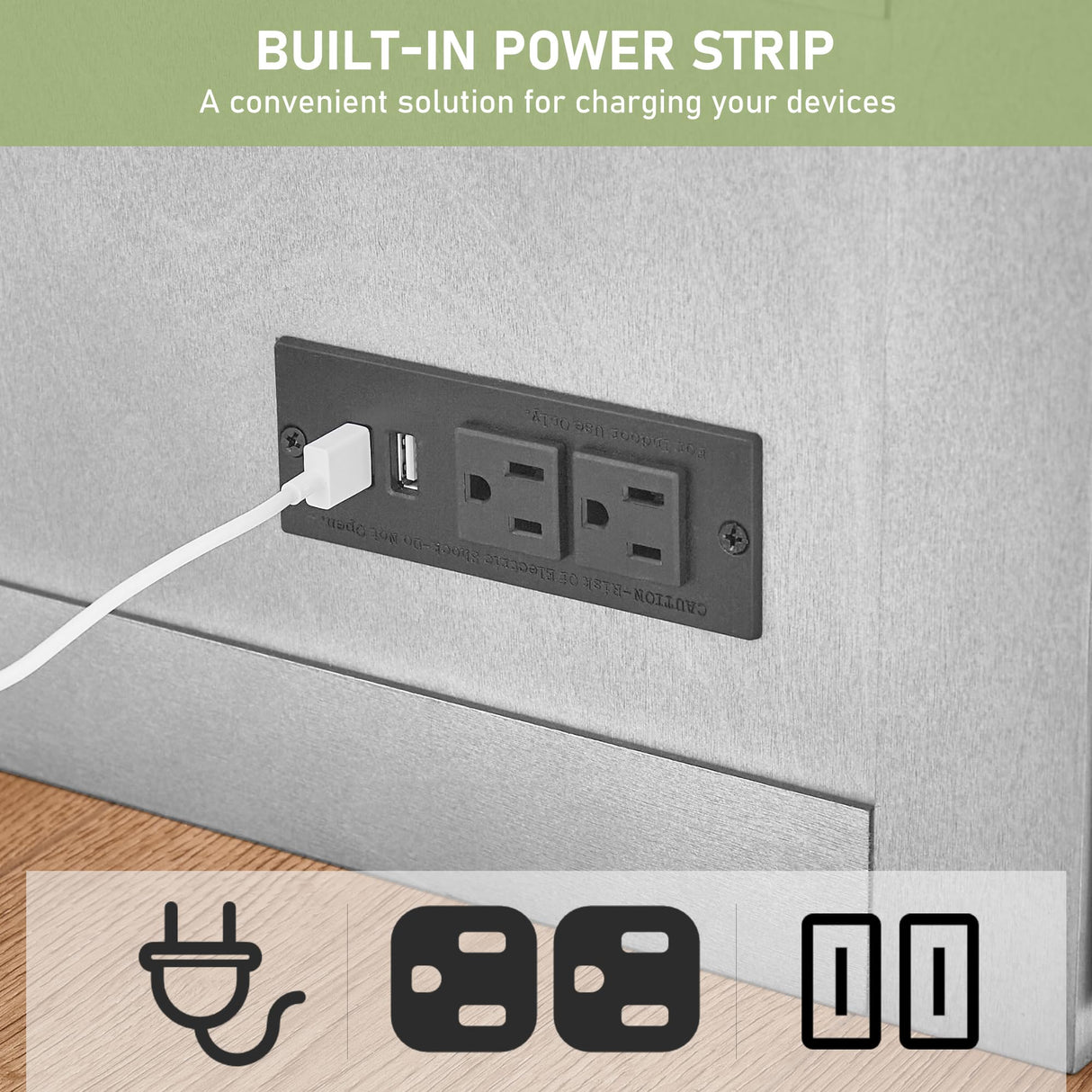 Homnso Murphy Bed Queen,Pine Wood Murphy Bed Cabinet Queen Size withTri-Folding Mattress,Storage Drawer & USB Charging Station for Living Room Apartment (White 3#) Homnso