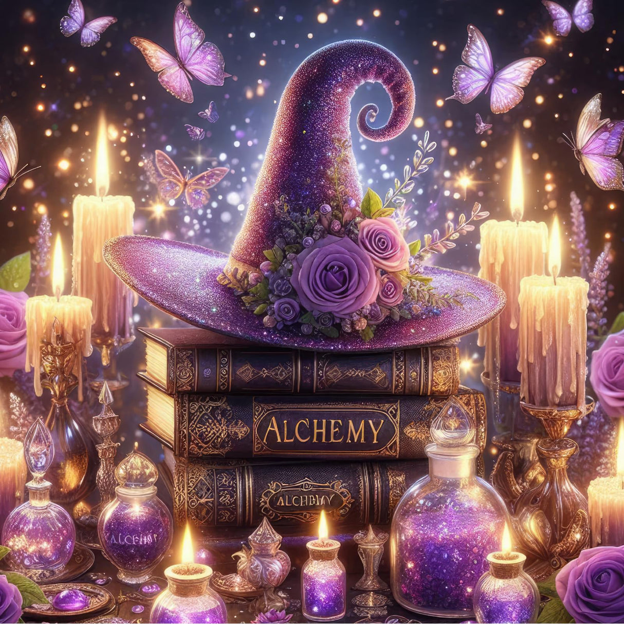 HKLIOPU Diamond Art Kits for Adults-Magic Books Diamond Painting Kits for Adults Beginners,5D DIY Full Drill Round Rhinestone Gem Art Crafts Paintings for Home Wall Decor 12"x12" HKLIOPU