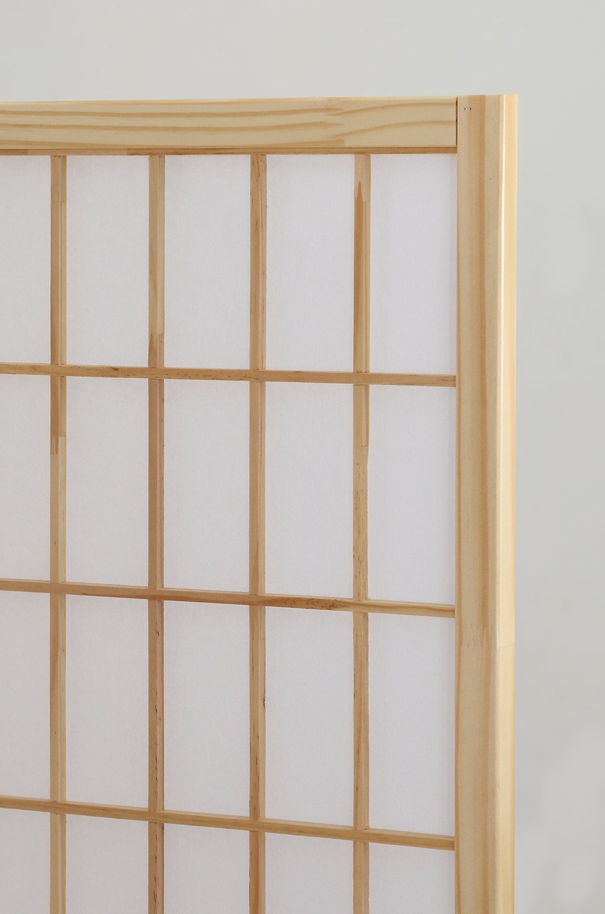 Roundhill Furniture Oriental Shoji 4 Panel Screen Room Divider, Natual Roundhill Furniture