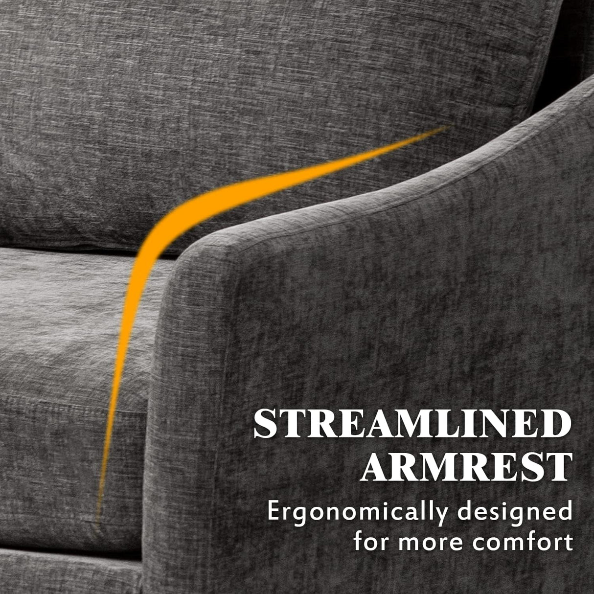 MELLCOM 137.4" Cloud Couch Sectional 5-Seat L Shaped Modular Sofa w/Chaise & Ottoman, Comfy Memory Foam Modular Couch in Washable Chenille Fabric, Sectional Sofa for Living Room, Grey MELLCOM