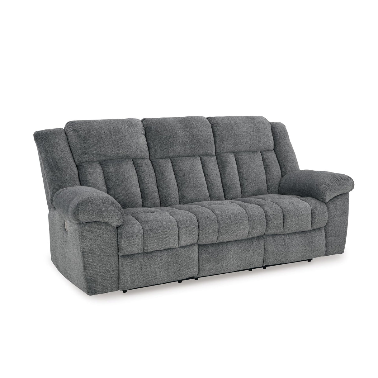 Signature Design by Ashley Tip-Off Modern Wall Hugger Power Reclining Sofa with Adjustable Headrest and USB Ports, Gray Signature Design by Ashley