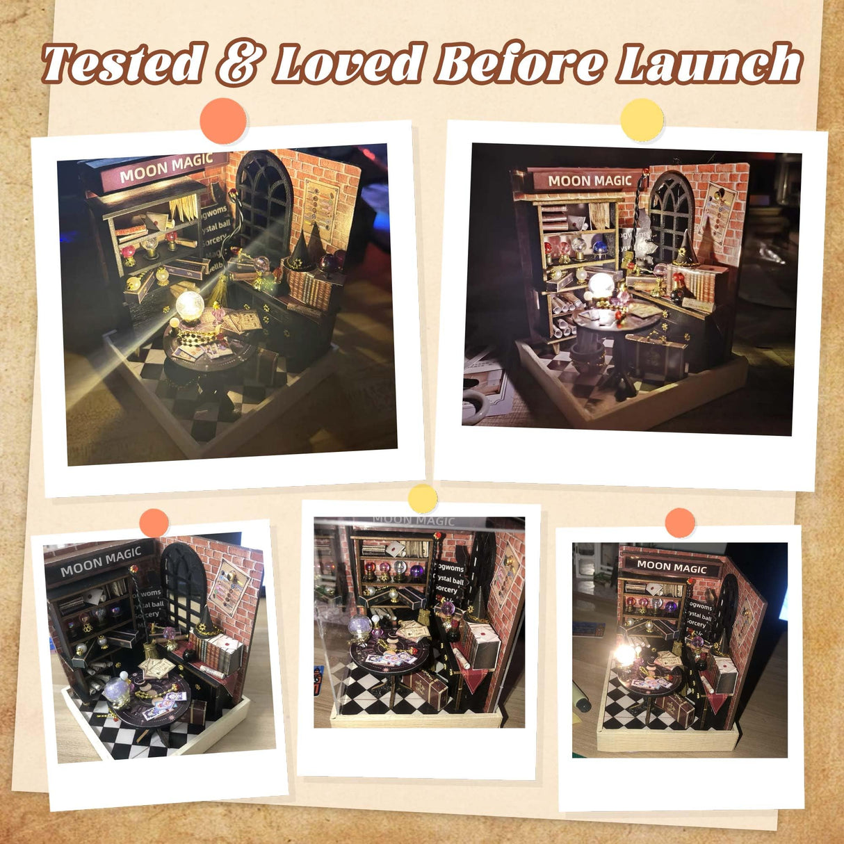 Flever Dollhouse Miniature DIY House Kit Creative Room with Furniture for Romantic Artwork Gift (Moon Magic) Flever