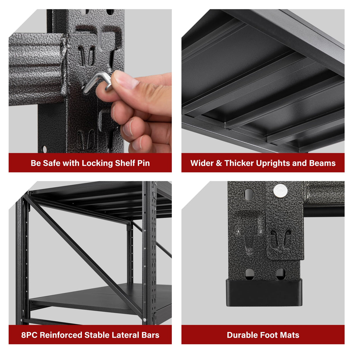 9000LBS Heavy Duty Garage Shelving Units,75" Wide & Deep Storage Shelves,Metal Garage Shelves,Large Storage Rack,Steel Shelf,Industrial Shelving for Shop,Warehouse,Basement,75" W x 24" D x 70" H SISESOL