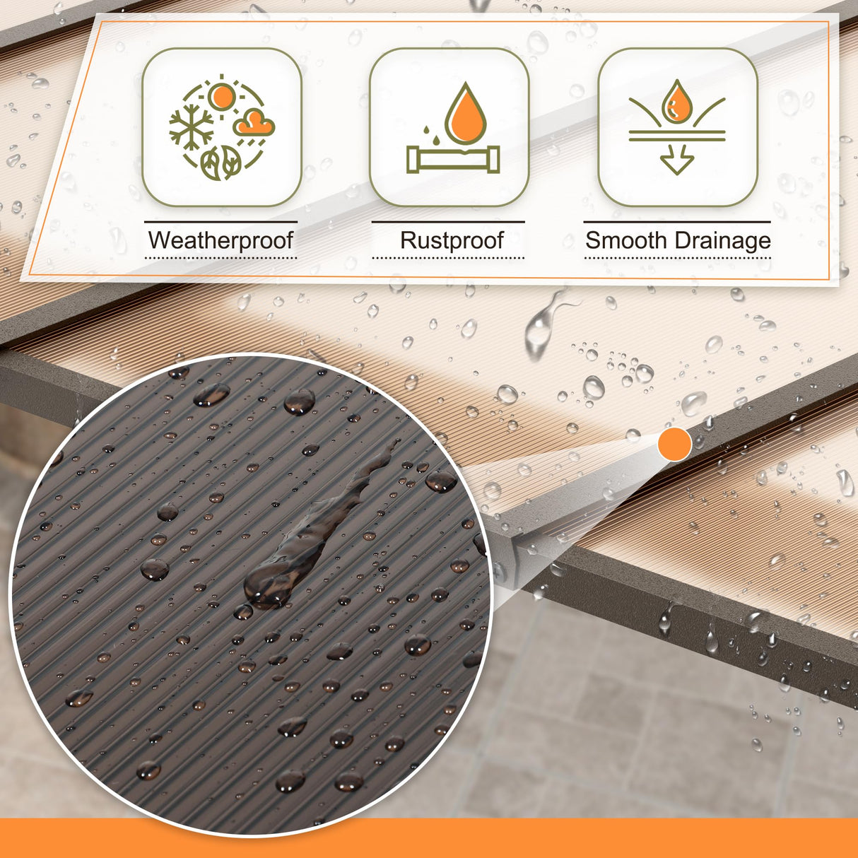 Crownland 10'x14' Outdoor Gazebo Hardtop, Wall-Mounted Lean-to Gazebo with Dewatering Hole, Large Outdoor Pergola Awning, Waterproof for Deck, Backyard, Garden, Porch Crownland