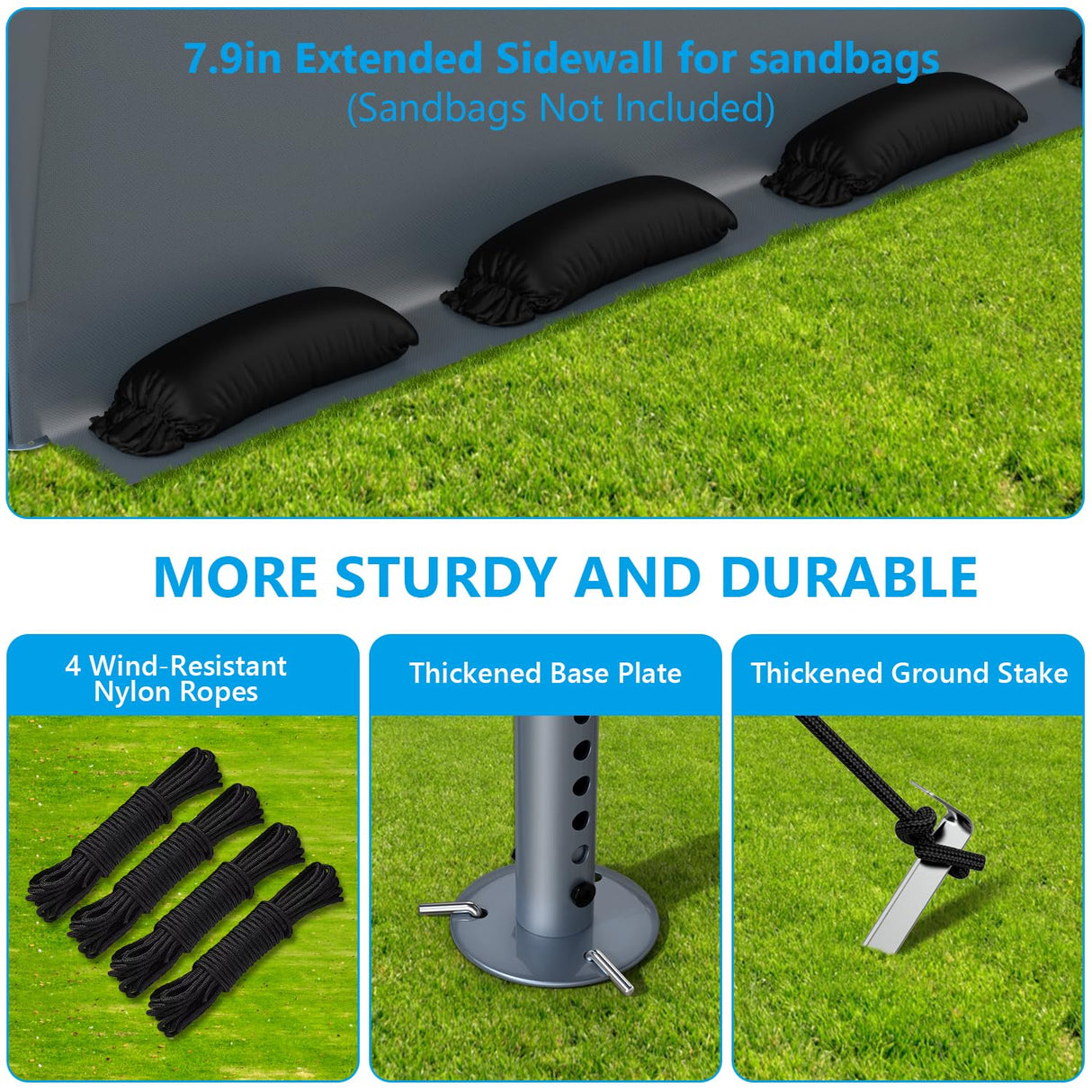 Raxmolo 12x20FT Heavy Duty Carport, Portable Garage with Removable Sidewalls and Doors for Car, Truck, SUV, UV Resistant Waterproof Carport Canopy for Outdoor, All-Season Tarp for Car, Gray Raxmolo