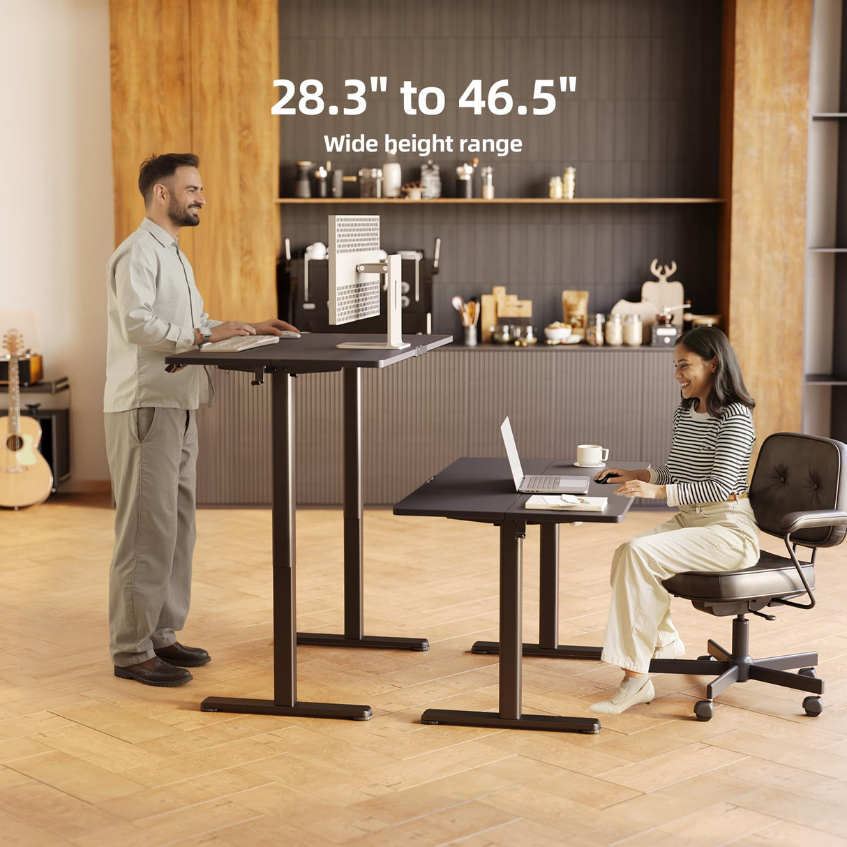 INNOVAR 48" Electric Standing Desk, Memory Controller Height Adjustment, Modern Ergonomic Sit Stand Up Desk Workstation with Rising Work Table for Home Office, Work & Gaming, Black INNOVAR
