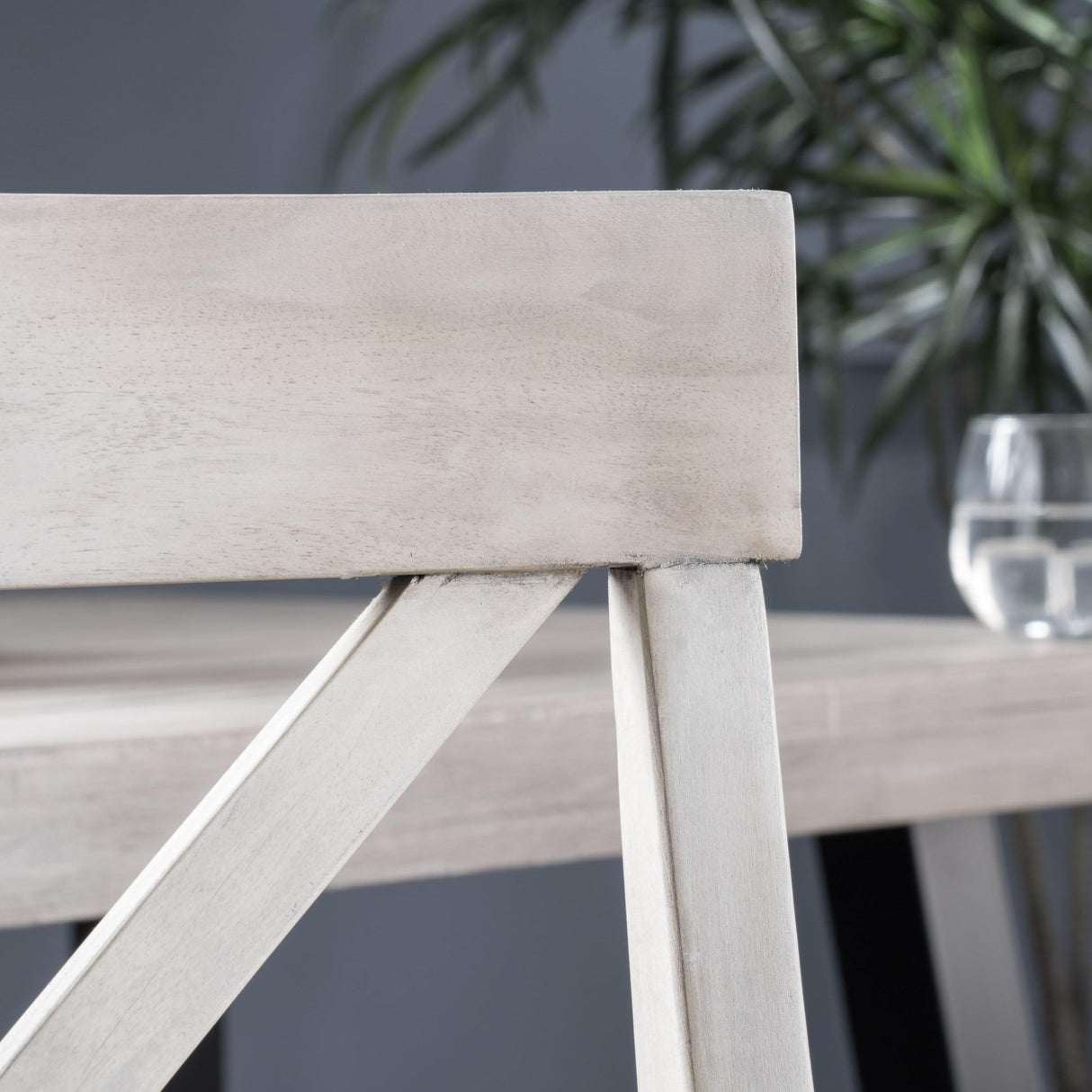 GDFStudio Wood Dining Chairs Set of 2, Farmhouse Country Side Chairs,Wooden Armless Chairs for Kitchen Dining Room Home Living Room,300 Lbs Heavy Duty Acacia Wood Chair Weathered Gray GDFStudio