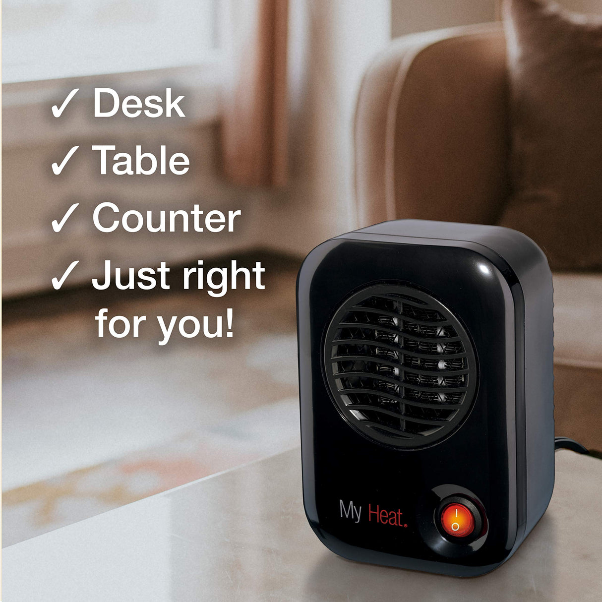 Lasko MyHeat Personal Mini Space Heater for Home with Single Speed, 6 Inches, Black, 200W, 100 Lasko