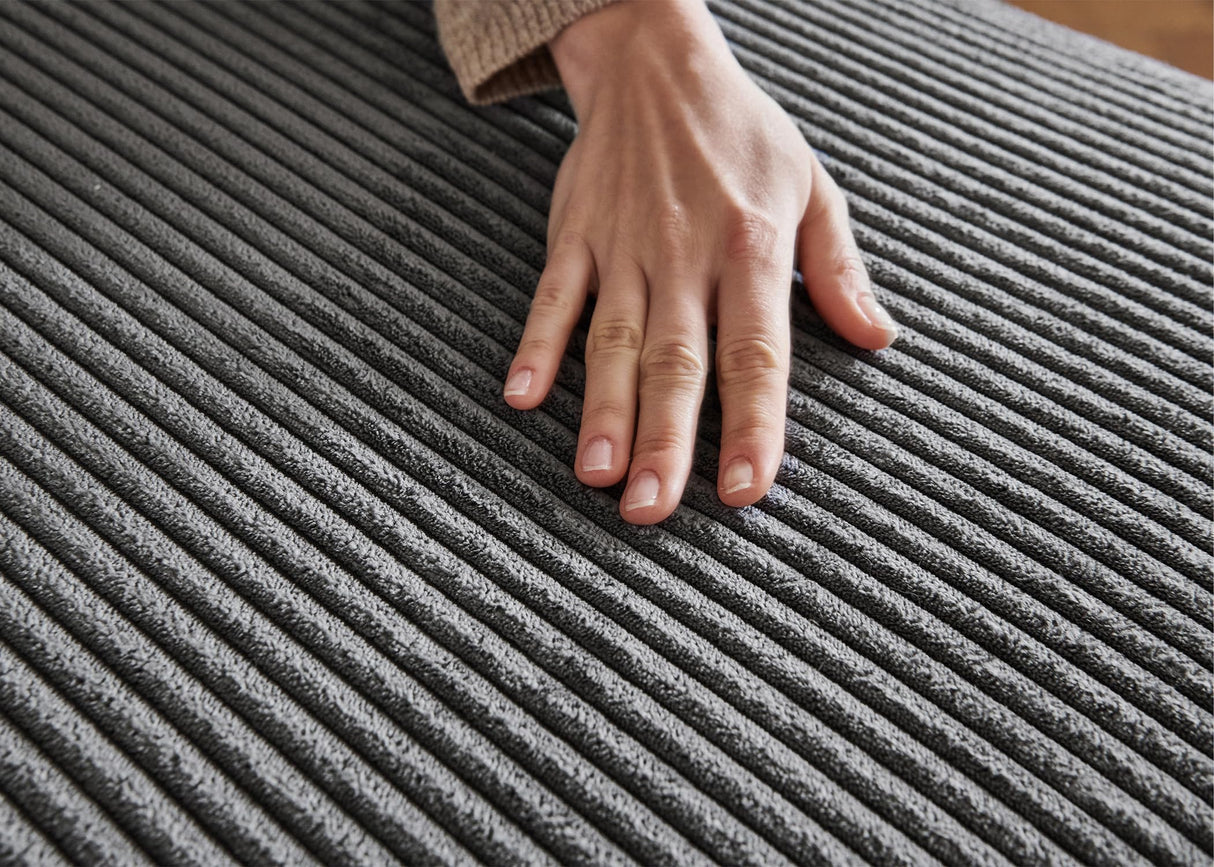 Nolany Sectional Couch with Storage Ottoman, Corduroy Modular Sectional Sofa, U Shape Sectional Couches for Living Room, Dark Grey Nolany