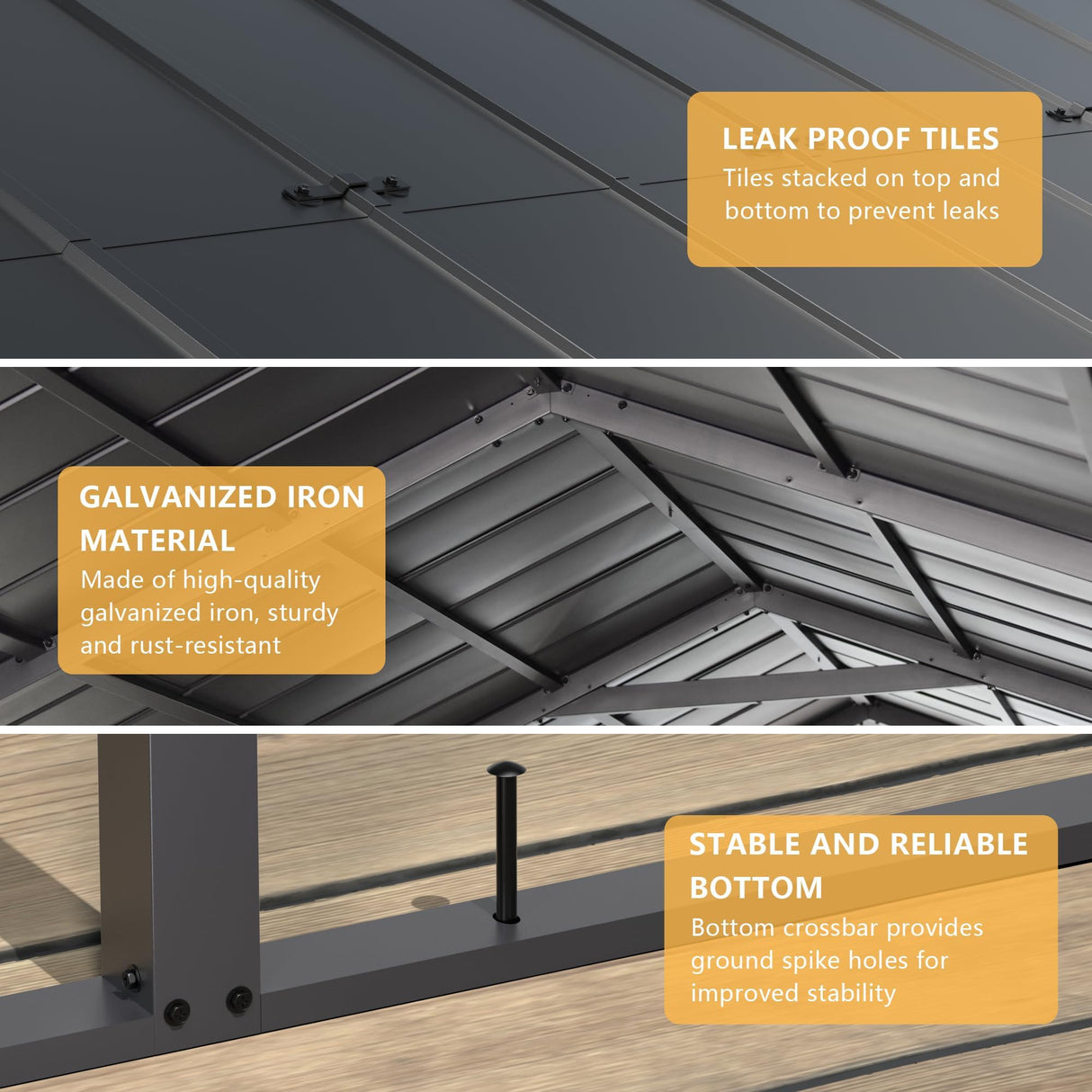 ALAULM 12x22 FT Heavy Duty Carport with Galvanized Steel Roof and Enhanced Frame, Durable Metal All Weather Carport Garage for Cars,Trucks,Boats,and Tractors ALAULM