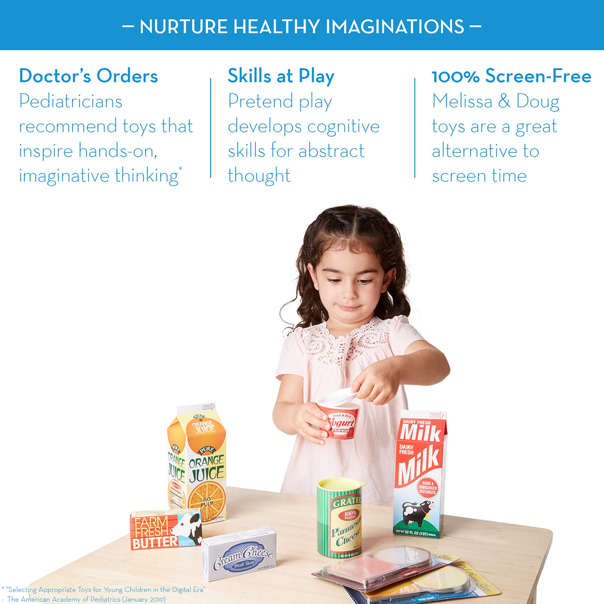 Melissa & Doug Fridge Groceries Play Food Cartons (8 pieces) Toy Groceries, Pretend Play Food, Play Kitchen Accessories For Kids Ages 3+ - FSC-Certified Materials Melissa & Doug