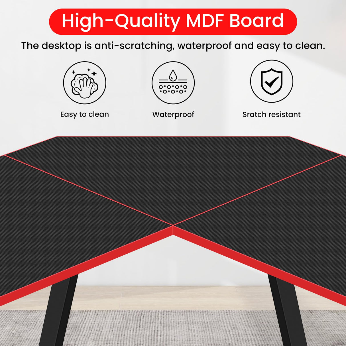 BLKMTY L Shaped Desk PC Gaming Desk Computer Desk with Monitor Stand Large Desktop Studying Executive Table Corner Desk Office Computer Table for Home Office Sturdy Writing Workstation, Pink BLKMTY