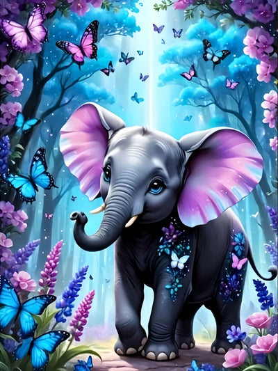 5D Diamond Painting Kits for Adults, Elephant Diamond Art Kits for Adults Beginner, DIY Full Drill Diamond Dot Gem Painting for Home Wall Decor 12x16inch